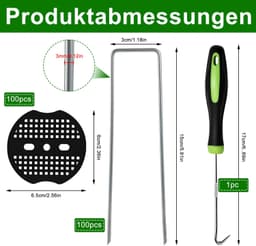 100 U-vormige Grondankers met Schijven voor Tuin en Laan — thumbnail 4
