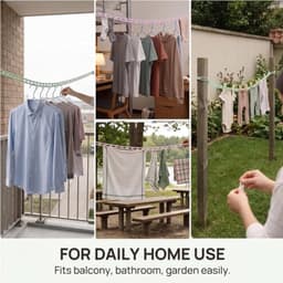 10 m waslijn voor buiten - voor kleding op het balkon - 2 stuks — thumbnail 2