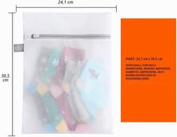 Wasnetjes voor Wasmachine - Wit - 25,4 x 30,5 cm - Fijnmazige Zak met Rits - Voor Delicate Kleding — thumbnail 5
