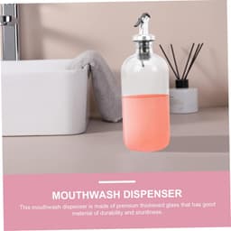 1set Glazen Mondspoel Dispenser Met Cups Trechter Duurzaam Elegant Badkamer Accessoire Voor Mondspoeling Zeep Inhoud Voor Persoonlijk Gebruik — thumbnail 4