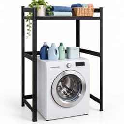 Wasmachine rek - 120 x 90 x 60 cm - tot 200 kg - zwart — thumbnail 1