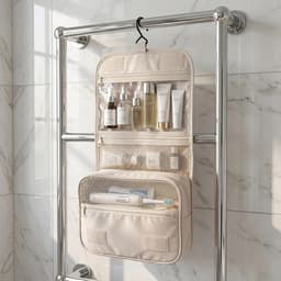 Grote Waszak van Premium Oxford Stof - Waterdichte Toilettas en Make-up Organizer voor Reizen en Zakelijk Gebruik met Haak — thumbnail 4