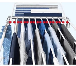Ruimtebesparend XXL-vleugeldroogrek met wielen - Tot 260 cm - 25 meter drooglengte - Voor 2-3 wasbeurten — thumbnail 2