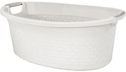 Ovale wasmand - Katoenlook - 60 liter - Stevige wasmand - Met handvatten — thumbnail 1