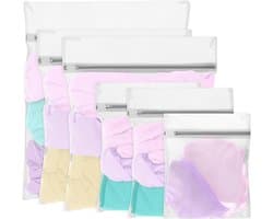 Set van 6 Herbruikbare Wasnetten met Rits voor Delicate Was, Ideaal voor Sweaters, Kleding en Ondergoed (25×30cm/30×40cm)