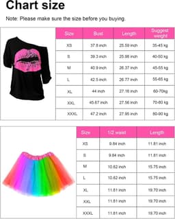 80 Outfit Kostuum Accessoires voor Vrouwen Neon T Shirt Tutu Rok voor Halloween — thumbnail 2