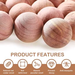 24 Stuks Natuurlijke Cederballen - Aromatische Geur, Antimuggen en Milieuvriendelijk Gebruik — thumbnail 2