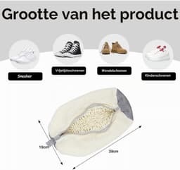 DailySupplies® Herbruikbare Waszak voor Schoenen - Wasnet voor Wasmachine - Sneakers Wassen-2 stuks — thumbnail 5