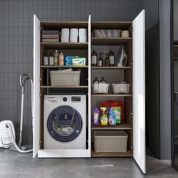 Roomart DORA-II Wasmachine Ombouwkast 130x186 cm - Wit Eiken — thumbnail 3