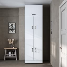 Roomart DORA-I Wasmachine Ombouwkast 70x230 cm met Opzetkast - Wit Eiken — thumbnail 4