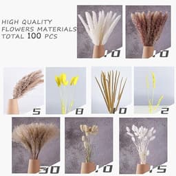 Gedroogde pampa, natuurlijk, decoratie, doe-het-zelfset, gedroogde bloemen, rietboeket voor boho-bloemen, bruiloft en tafeldecoratie thuis, rustiek feest — thumbnail 4