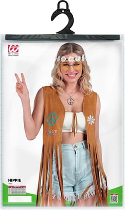 Party Fashion - Hippiekostuum voor dames, franjes, bruin, festivaloutfit — thumbnail 4