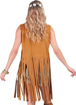 Party Fashion - Hippiekostuum voor dames, franjes, bruin, festivaloutfit — thumbnail 2