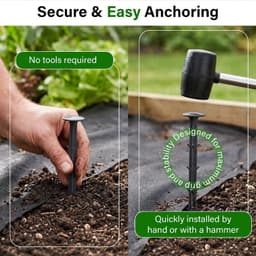 100 Ground Anchors van 15 cm - Sterke Grondpinnen voor Onkruidbestrijding, Tenten en Camping - UV-bestendig en Ribbelontwerp voor Betrouwbare Bevestiging — thumbnail 1