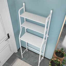 Tremeo - Wasmachine Kast - Rek - 3-laags opbergrek - Ruimtebesparend - Badkamerrek - Opbergrek - Badkamer - 25x68x160 cm — thumbnail 3