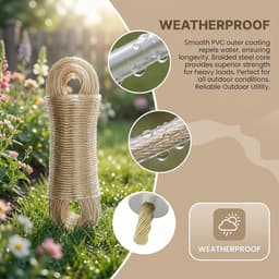 Waslijn 30 m - extra sterk met staalkern - PVC-gecoat - ideaal voor buitengebruik - ShopVlot — thumbnail 2
