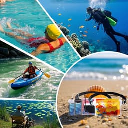Tas, 4 stuks, waterdichte telefoonhoes, waterdicht, onderwater, waterbestendige heuptas, Hawaïaans patroon, mobiele telefoon, waterdichte tas, beschermhoes voor watersport, zwemmen, raften — thumbnail 4