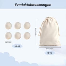Droogballen, set van 6 drogerballen voor wasdroger, 100% schapenwol, droogballen met opbergtas, droogballen, dons voor donsjacks — thumbnail 5