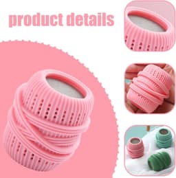 Wasmachine wasballen -wasverzachtersponzen - 3-pack - 4,5*7 cm - Wasverzachtersponzen - Droogsponzen - Siliconen wassponzen - Navulbare wassponzen - Voor het verzachten van kleding en het verwijderen van statische elektriciteit - Roze/Blauw/Groen — thumbnail 4