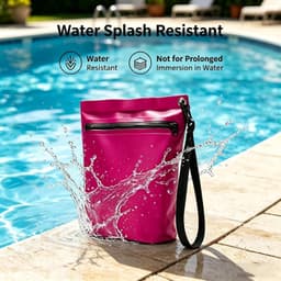 Tas met ritssluiting voor buiten, 2 maten, 6 kleuren, voor strand, zwembad, vissen en natte kleding, Fuchsia, taglia alta, Waterdichte tas — thumbnail 5