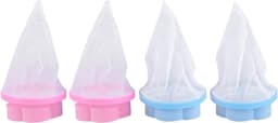 Waszakken voor de wasmachine 4 stuks - Herbruikbaar - Filter voor pluizen en dierenharen - Blauw en roze — thumbnail 1
