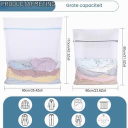 Set van 2 Grote Herbruikbare Wasnetten voor de Wasmachine - Ideaal voor Kleding, Sweaters en Jassen (XXL 60 x 80 cm, XXXL 90 x 110 cm) — thumbnail 5