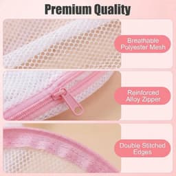 Waszak voor wasmachine, extra grote wasnetten voor lingerie en delicate kleding, 3 stuks, duurzaam polyester met verborgen ritssluiting, multifunctioneel en herbruikbaar, 24 x 23 cm — thumbnail 2