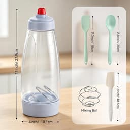 Deegportioneerder - Wit - 1000 ml - Squeeze Fles van Voedselveilig Plastic - Voor Bakliefhebbers — thumbnail 4