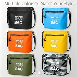 Crossbodytas met luchtdichte ritssluiting, lichtgewicht droogtas met verstelbare riem voor strand, zwemmen, reizen en dagelijks gebruik, Blauw, droogzak met rits — thumbnail 3