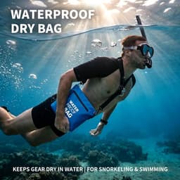 Crossbodytas met luchtdichte ritssluiting, lichtgewicht droogtas met verstelbare riem voor strand, zwemmen, reizen en dagelijks gebruik, Blauw, droogzak met rits — thumbnail 2