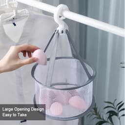 Wasknijperzakken met hanger, herbruikbare wasknijpers tas voor waslijn, kleine wasknijper, opbergmand, hangende wasknijperzak, voor thuis en tuin, Grijs, Compact — thumbnail 2