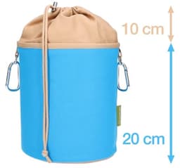 Grote canvas wasknijperzak met 2 karabijnhaken voor 200 wasknijpers - blauw-zand — thumbnail 2