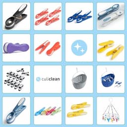 Premium Wasknijpers Set met Mand - 48 Stuks in Blauw-Wit — thumbnail 5