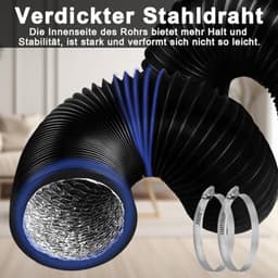 Flexibele Afvoerslang 150 mm - 3 meter Aluminium Ventilatiebuis voor Airconditioning en Wasdroger — thumbnail 4