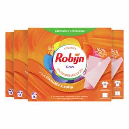 Robijn - Wasmiddeldoekjes - Color - 100% oplosbare doekjes in een kartonnen verpakking - 4 x 16 wasstrips — thumbnail 2