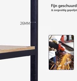Wasmachine Rek - 3 laags - Kast - Ombouw - Robuust - Vocthbestendig - 69 x 60 x 177 cm - Zwart — thumbnail 2