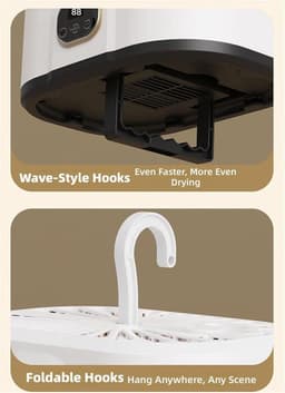 Draagbare Opvouwbare Mini-droger, Mini-compacte Elektrische Wasdrogers, Kleine Wasmachine/droger voor Appartementen, Geschikt voor Reizen, Wasgoed met Timer, Haak, Ropa — thumbnail 5