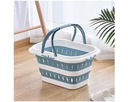 Sterke opvouwbare wasmand met duurzame kunststof handgrepen, lichtgewicht, perfect voor eenvoudige opslag, 29 x 20 x 16 cm