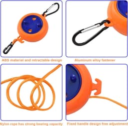 Uittrekbare Camping Waslijn 10m – Nylon Reiswaslijn met 20 Clips & 10 Kralen – Winddicht & Verstelbaar – Compact voor Reizen, Camping & Outdoor — thumbnail 5