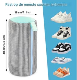 EXCITAT Waszak - Schoenenwaszak - Wasmachine Schoenenwaszak - Met Reinigingsvlies - Geschikt voor het Reinigen van Alle Schoenen - Grijs — thumbnail 3