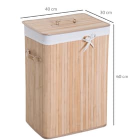 Pugsdrly Smalle wasmand met deksel 72 l Wasmand met handgreep, uitneembare waszak, wasbox voor wasruimte slaapkamer badkamer natuur — thumbnail 2