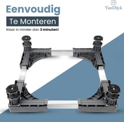 VanDijck Wasmachine Verhoger - 4 Poten - Verstelbaar 40-67 cm - Max 200 kg — thumbnail 4