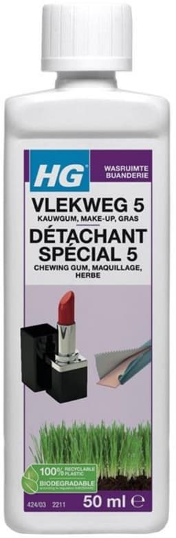 6 x HG - Wasruimte - Vlekweg 5 - Kauwgum, Make-Up & Gras - 50 ml - Vlekkenverwijderaar - Vlekken Uit Textiel - Hardnekkige Vlekken - Make-up Vlekken - Gras Vlekken — thumbnail 2