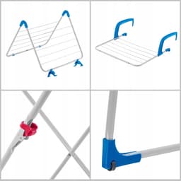 KADAX Droogrek 3-in-1, staand droogrek met wielen, wasdroger voor verwarming en badkuip, vleugelwasdroger met 18 m droogoppervlak (wit) — thumbnail 5