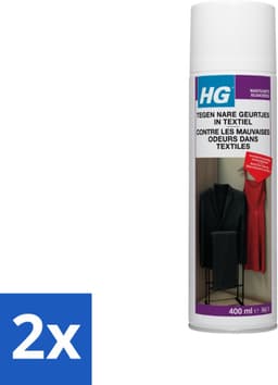 2 x HG Tegen Nare Geurtjes In Textiel 400 ml - Geurverwijderaar - Textielreiniger - Kledingverfrisher - Geurneutralisator - Wasruimte — thumbnail 4