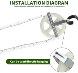 Waslijn Katrol 12,7 cm - Nylon Wiel met Aluminium As - Weerbestendig, Voor Buiten Droog Koord - Set van 2 Stuks — thumbnail 5