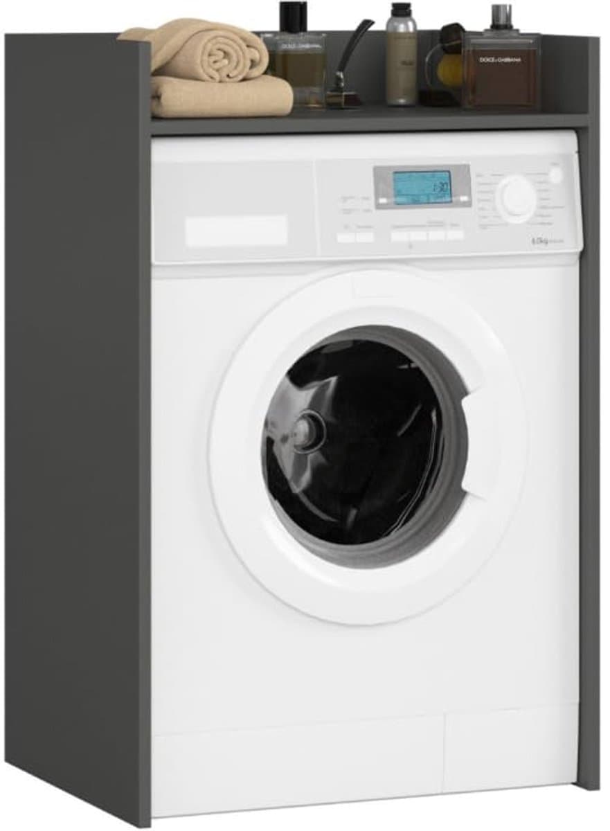 Wasmachinekast 97,5 x 64 x 50 cm voor Wasmachine en Wasdroger - Hoge Badkamerkast en Badkamermeubel — afbeelding 1