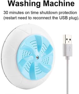 Mini Ultrasone Turbine Wasmachine voor Draagbare Kleding en Groenten - Multifunctioneel en Blauw - Compact en Efficiënt - Thuisgebruik Gemakkelijk Gemaakt — thumbnail 4