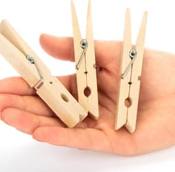 Duurzame XL Wasknijpers van Berkenhout - Natuurlijke en Milieuvriendelijke Houten Klemmen voor Kleding (80 Stuks) — thumbnail 5