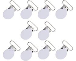 Ronde Metalen Fopspeenclips - 10 Stuks voor Handwerk en Leer
